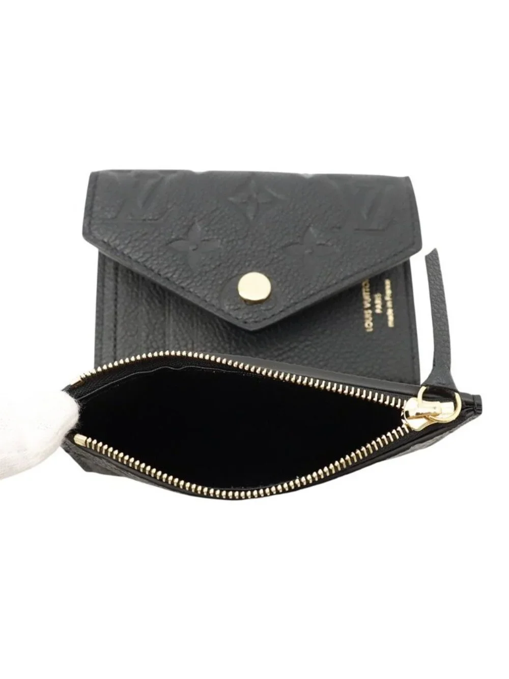 Louis Vuitton Trifold Wallet Monogram Empreinte Portefeuille Victorine Black